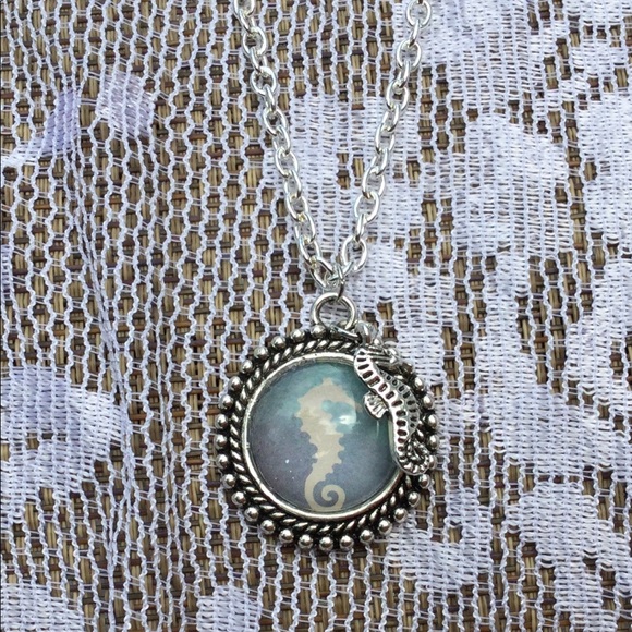 Seahorse necklace with charm - Picture 1 of 1